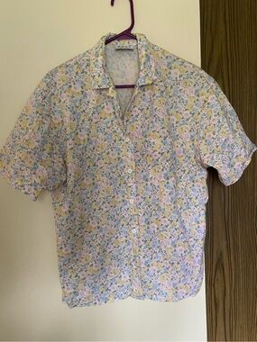 Russ Pastel Floral Short-Sleeve Button-Down Shirt - Yellow & Pink